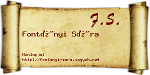 Fontányi Sára névjegykártya