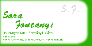 sara fontanyi business card