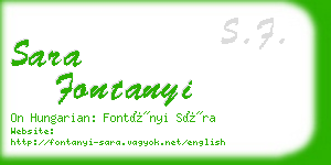 sara fontanyi business card